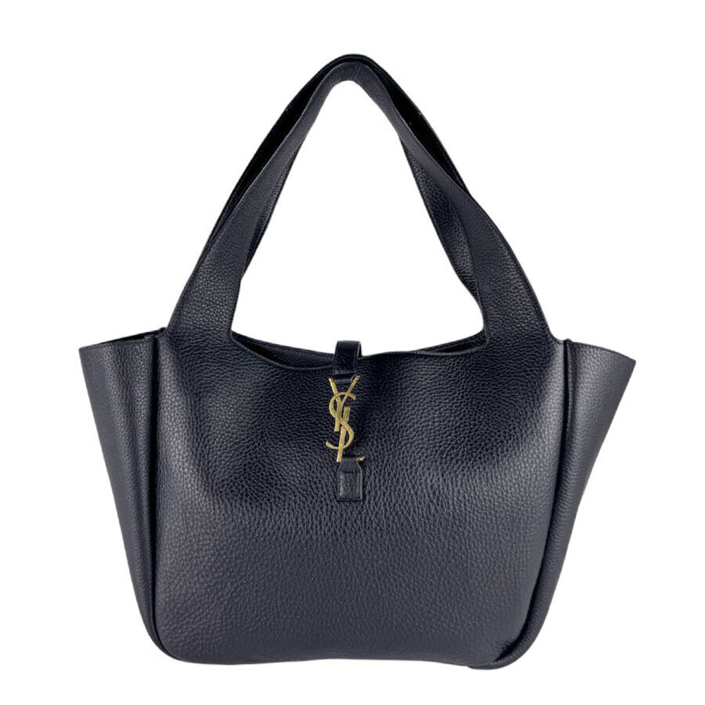 Saint Laurent Le Bear Leather Shoulder Bag Black